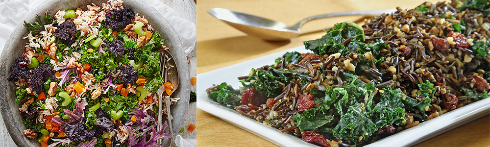 Walnuts, wild rice and winter green salad