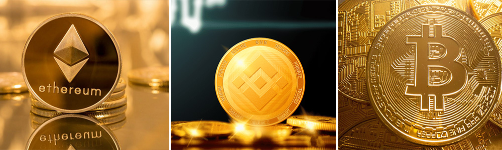 Bitcoin, Etherium, Binance coin