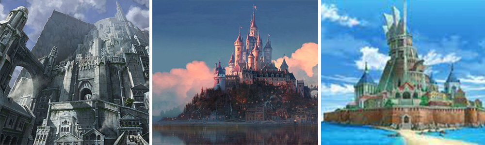 The capital of the Ministerith in the Lord of the rings, kingdom of corona in tangled,the tower of mastery in Pokémon x and y