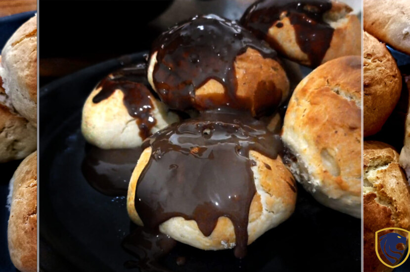 Tea Time Buns with Chocolate Custard