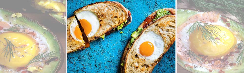 Egg-in-the-hole smoked salmon & avocado toast