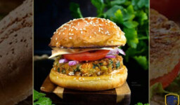 Spicy Indian burger (vegetarian)