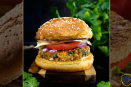 Spicy Indian burger (vegetarian)