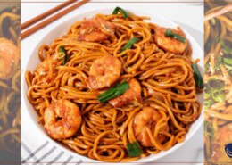 Spicy Shrimp and Vegetable Stir Fry Linguine