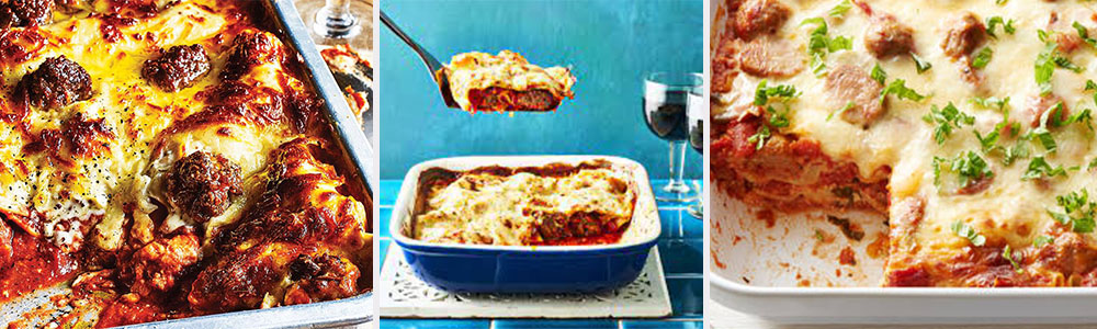 Three cheese meatball Lasagna