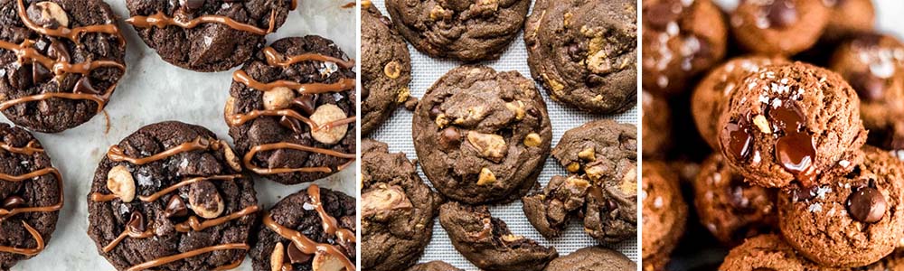 Salted Double Chocolate Peanut Butter Cookies