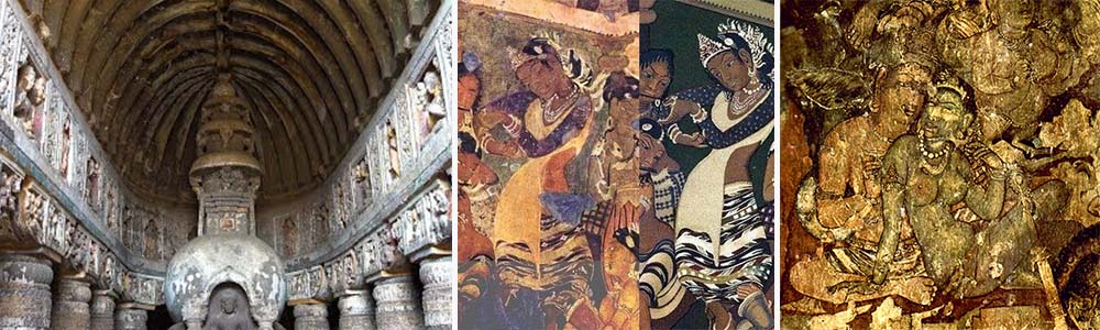 Ajanta caves in Maharashtra, India ; Must Visit Frescoes In The World
