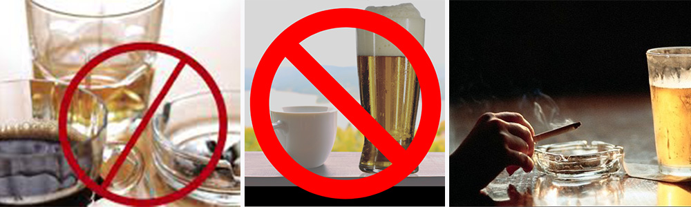 Avoid Alcohol and Caffeine