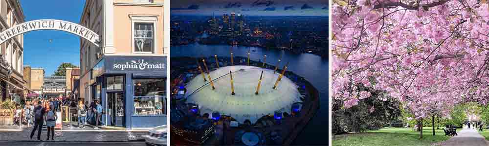 Greenwich Market, The O2 Arena, Greenwich Park