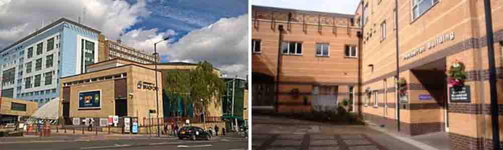 Main City Campus University of Bradford Cheshan building and Pemberton Building